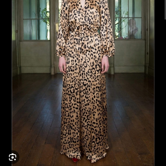 Temperley London Piera leopard-print silk gown us size 6 uk10 - Picture 15 of 15